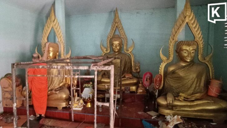 Temple thieves steal Buddha finials and replica footprint