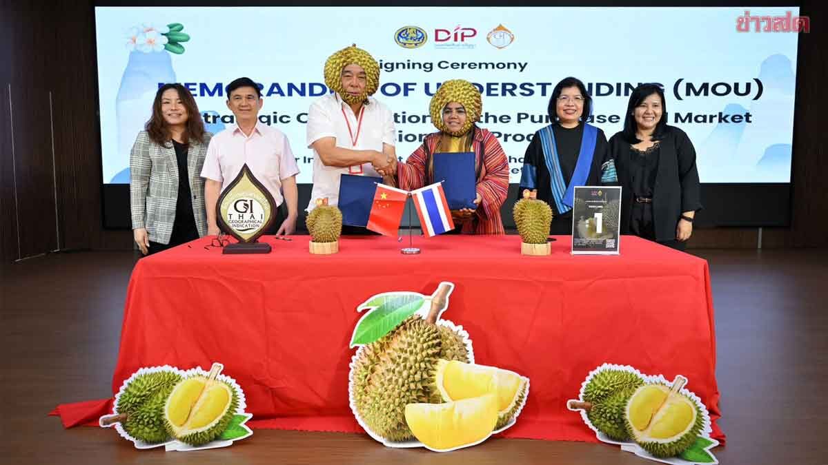 ทุเรียนภูเขาไฟฮ็อต จีนสั่งซื้อ 500 ตัน พาณิชย์ นำ 6 สินค้าGI