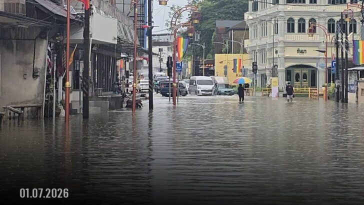 Heavy Rain Swamps Phuket Roads, Canal Levels Surge