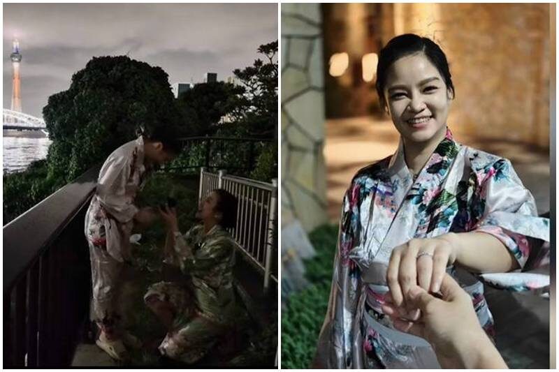 นก อุษณีย์ คุกเข่าขอหวานใจ ม่วย ผู้ประกาศข่าว แต่งงาน