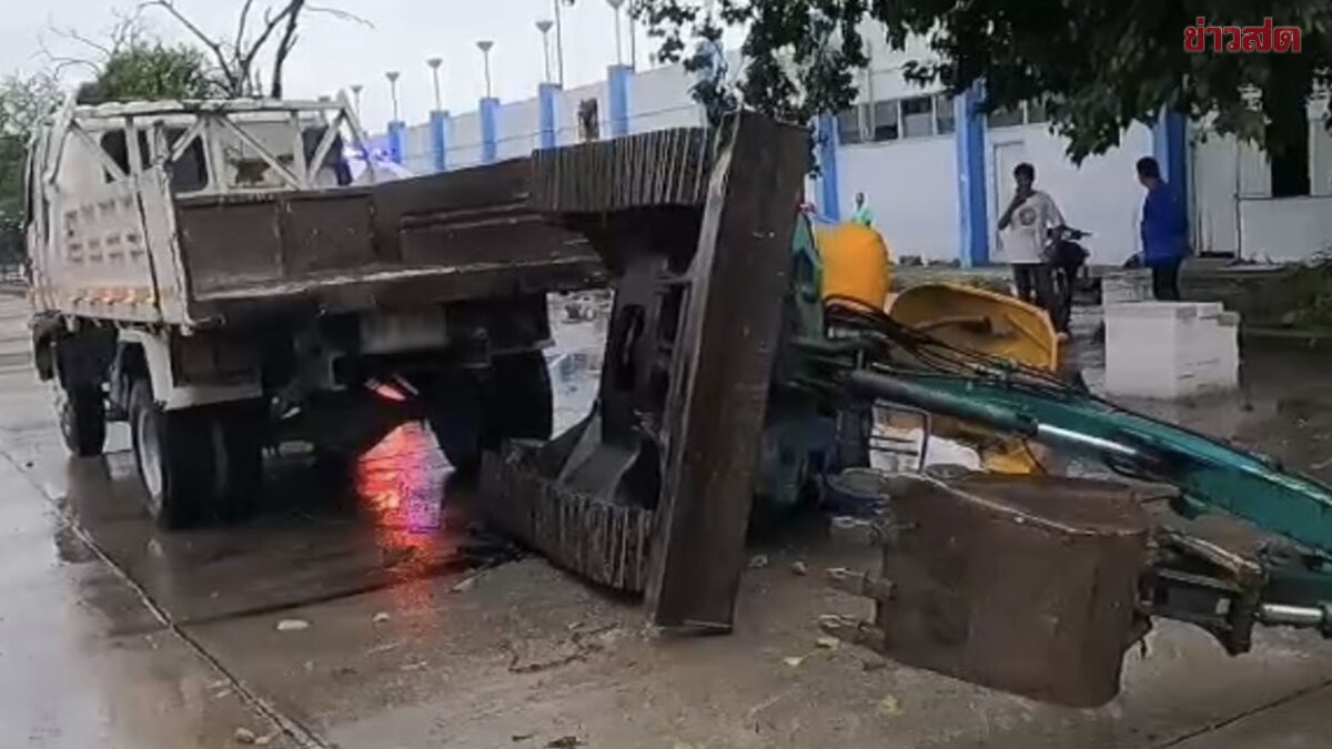 Backhoe Falls From Truck, Operator Killed