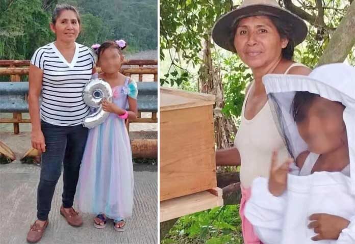 มิเรียม ครูซ อัลปูเช (ซ้าย) และหลานสาวของเธอ อาริอานา สการ์เล็ตต์ เวลาซเกซ ครูซ (ขวา)