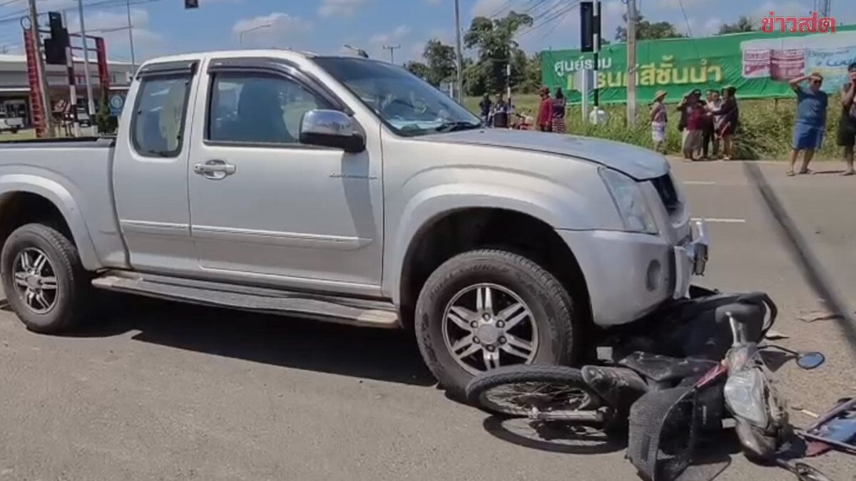 Police Pickup Hits Motorcycle, Killing 60-Year-Old Man in Buriram